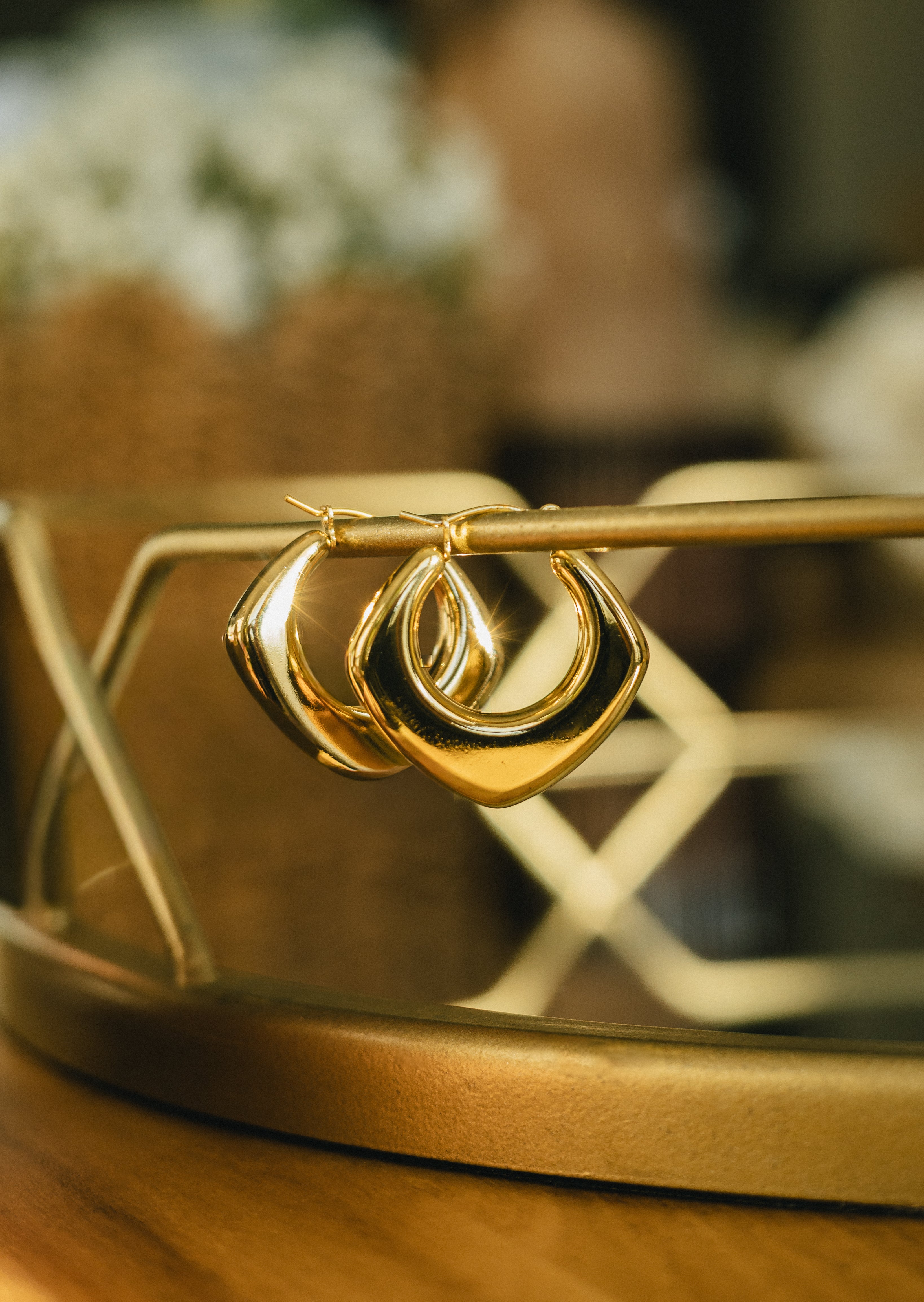 Square huggie earrings