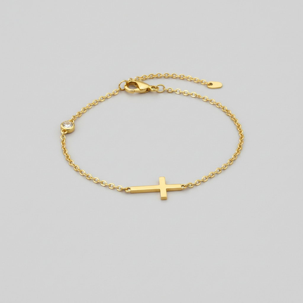 "A Blessing" Gold Cross Bracelet | Faith Based