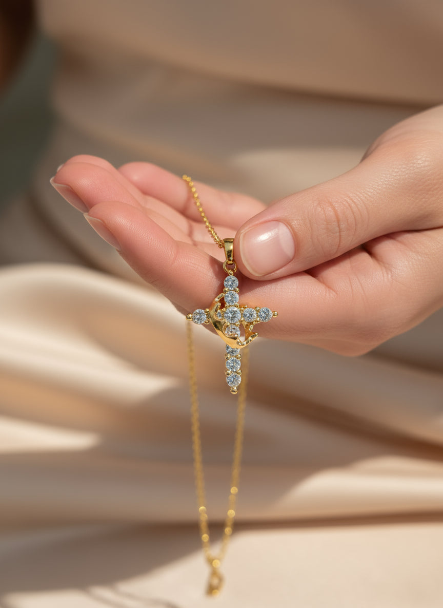 cross crown faith necklaces