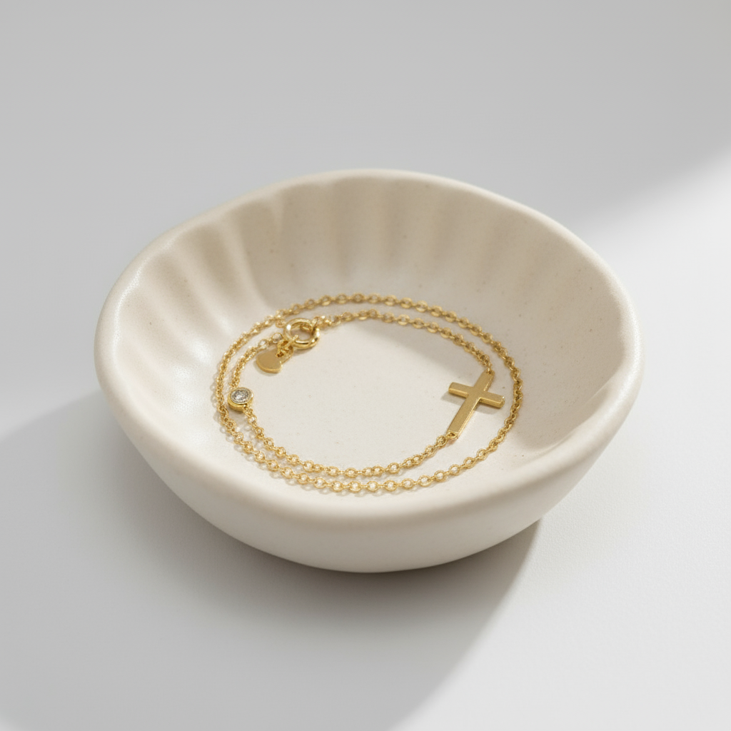 "A Blessing" Gold Cross Bracelet | Faith Based