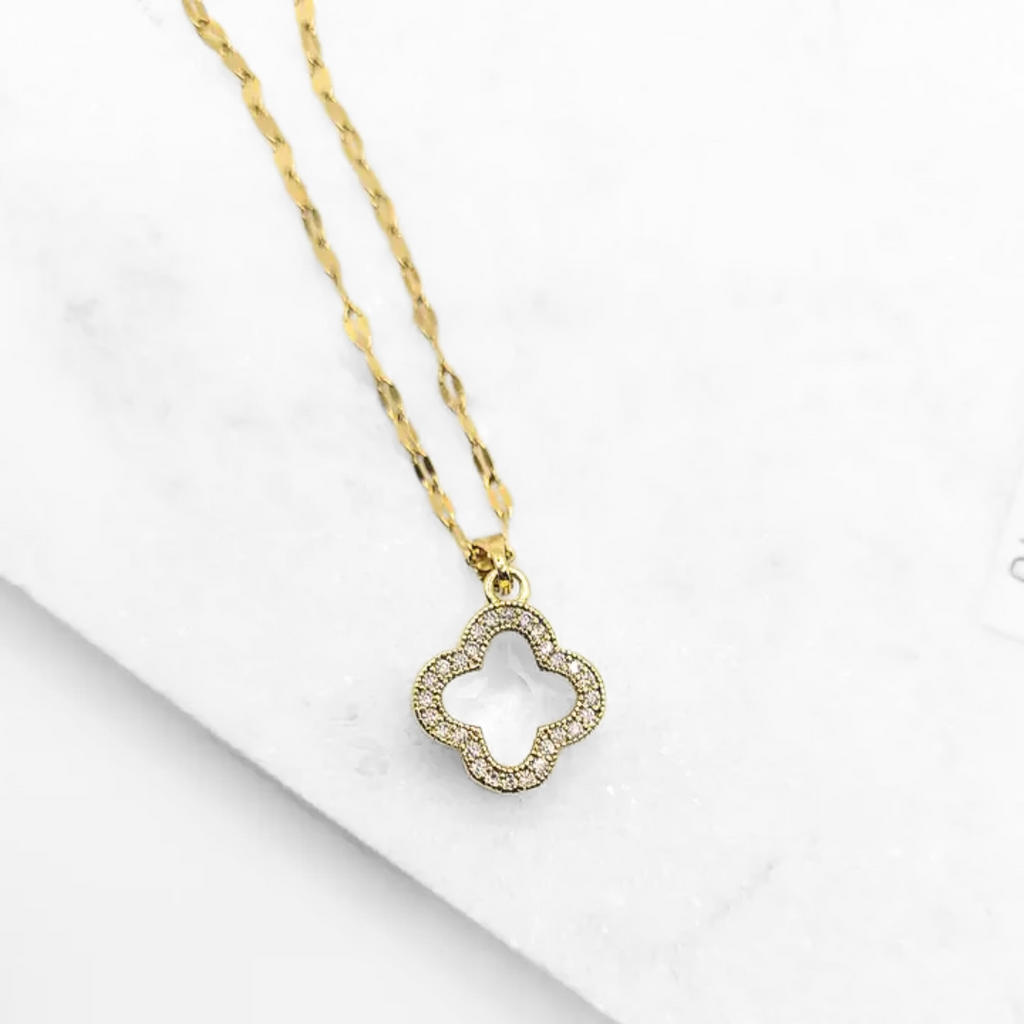 18K Gold Fashion Luxe Clover- Pendant Necklace