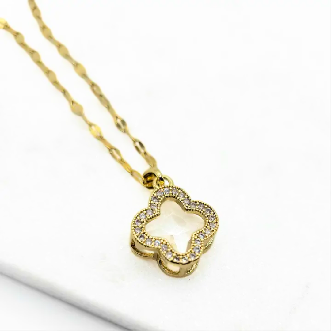 18K Gold Fashion Luxe Clover- Pendant Necklace