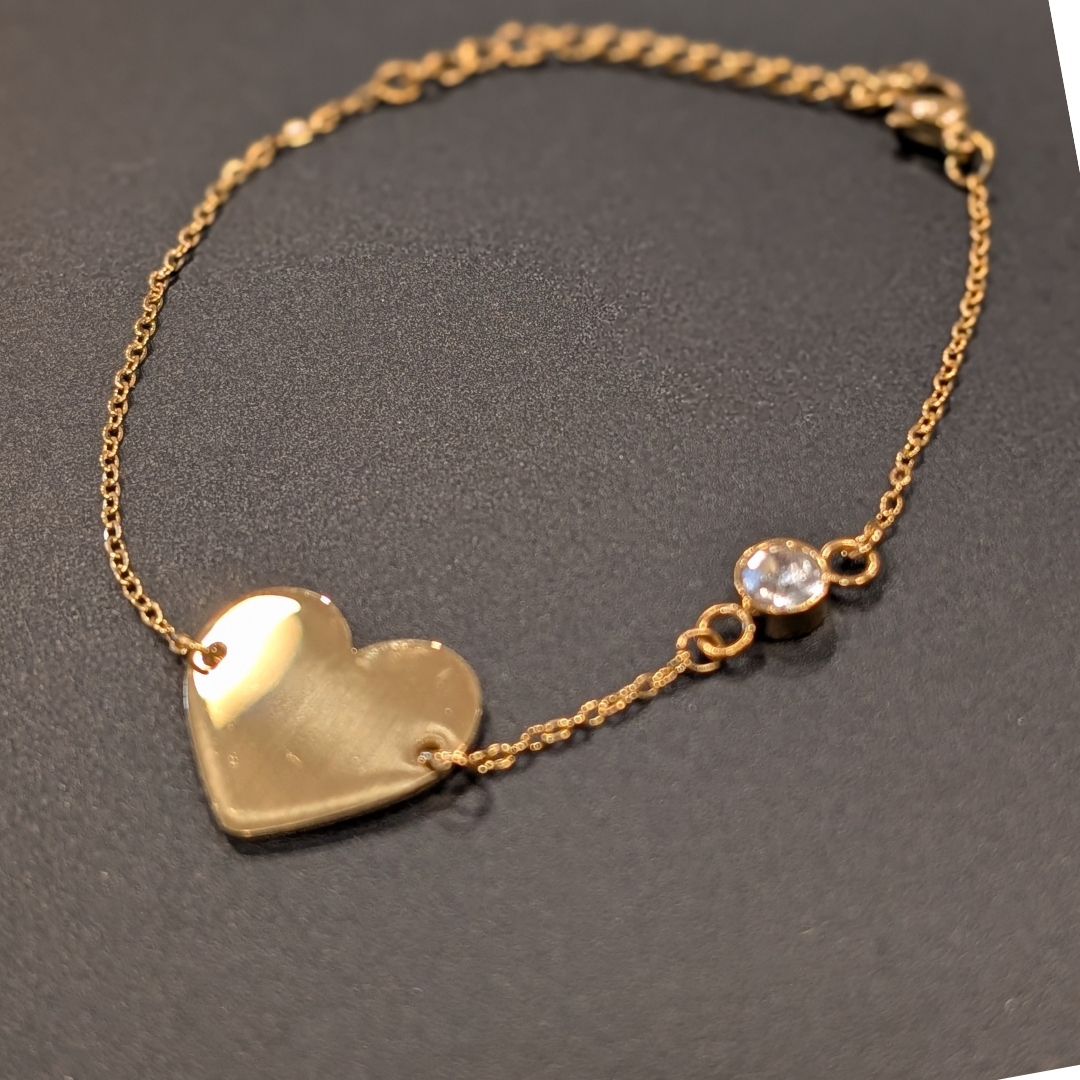 Gold plated dainty Heart Bracelet for resale