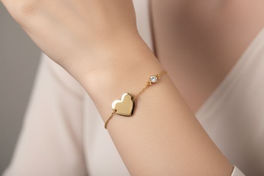 Gold plated dainty Heart Bracelet for resale